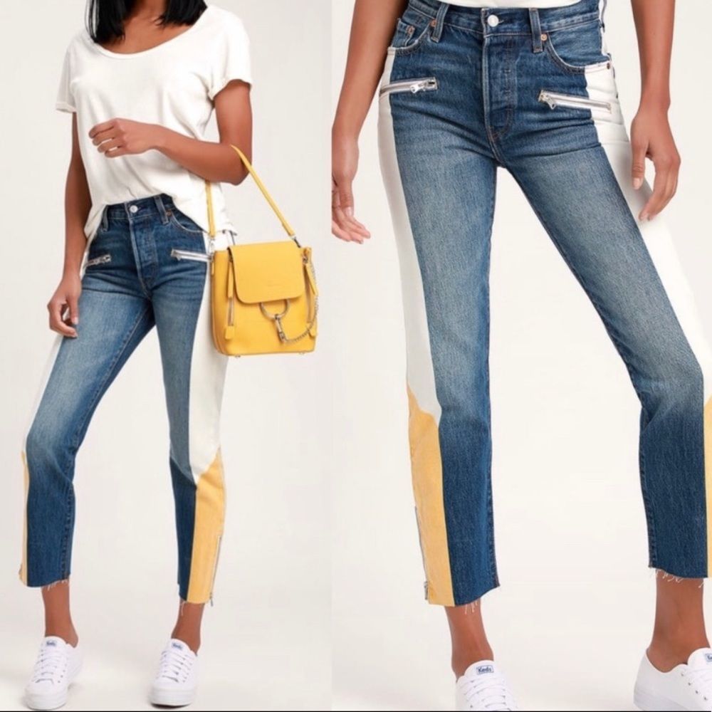 Rare💥 NWT Levi’s Moto Color Block Jeans